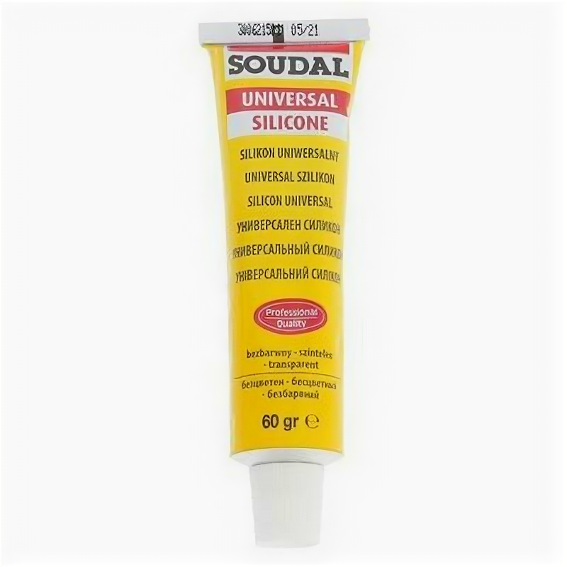 Герметик Soudal, силиконовый, универсальный, бесцветный, 60 гр SOUDAL 1262725 .