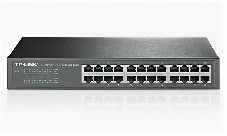 Коммутатор TP-Link TL-SG1024D 24G черный, неуправляемый