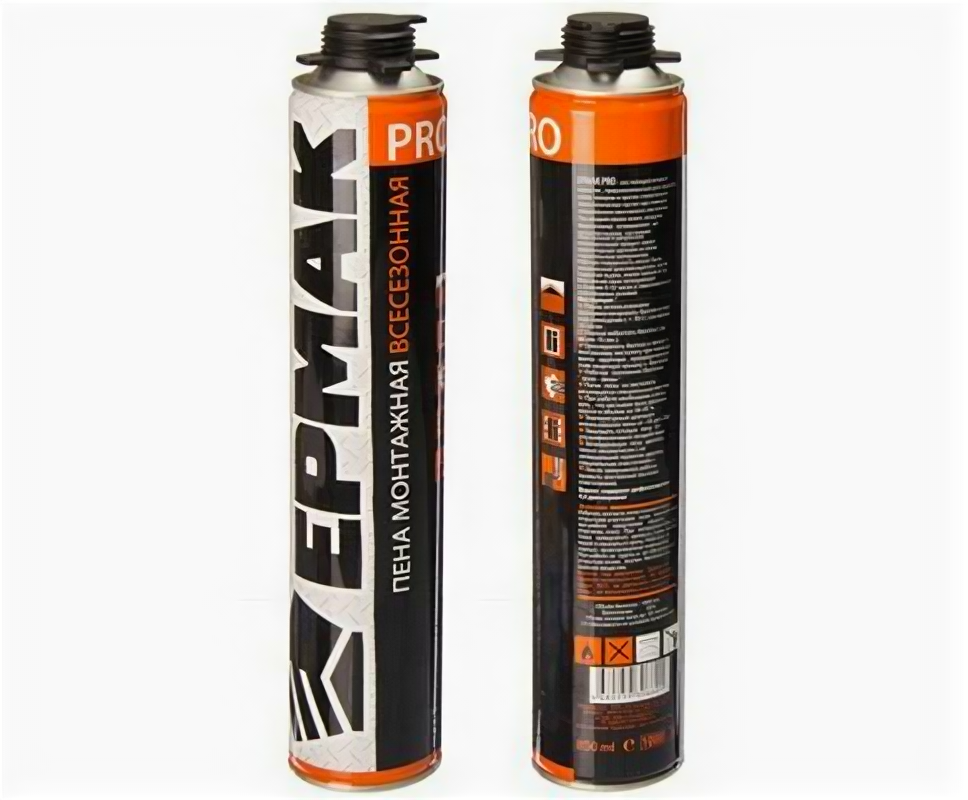 фото Пена монтажная 640г Ермак PRO профессиональная всесезонная 750мл под пистолет