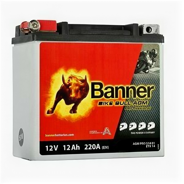 Аккумулятор Banner Bike Bull AGM PRO 51401 (YTX14-BS, ETX14)