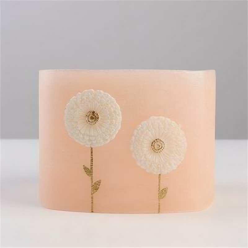 Подсвечник / лампион квадратный "Одуванчики", 13×13×9.5 см, розовый, Trend Decor Candle - фотография № 1