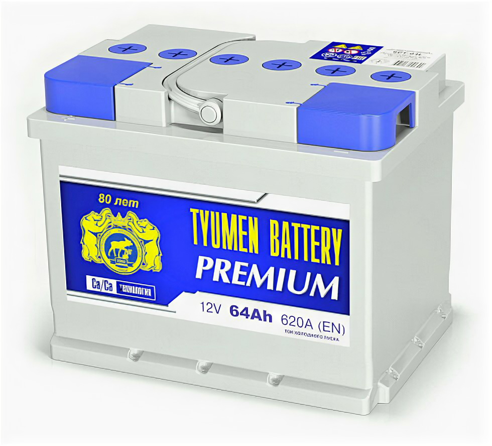 Аккумулятор автомобильный TYUMEN BATTERY PREMIUM 6СТ-64L 620А п. п. 242x175x190