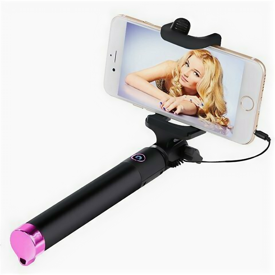 Селфи палка Selfie Stick Locust series 80 см розовая