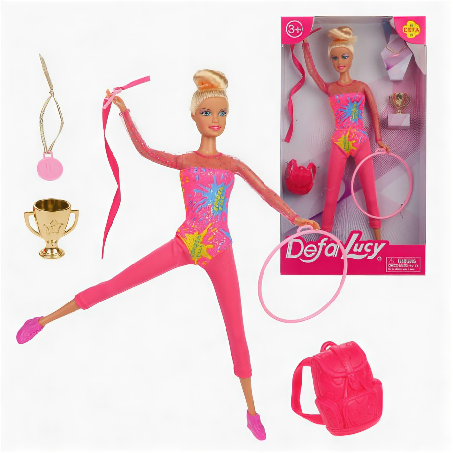 Кукла "Чемпионка" 5 аксессуаров (в асс.) DEFA LUCY 8352 pink