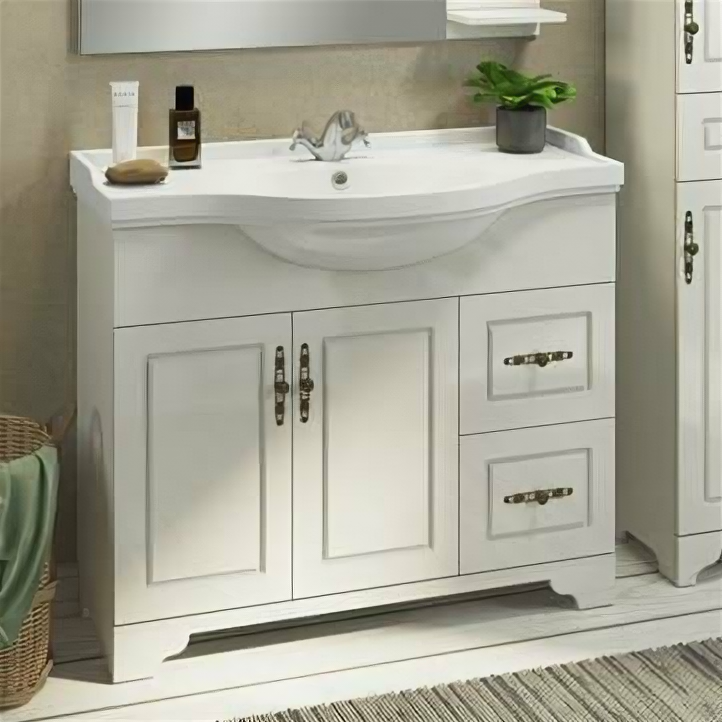 тумба с раковиной Comforty Тумба с раковиной Comforty Севилья 100 слоновая кость