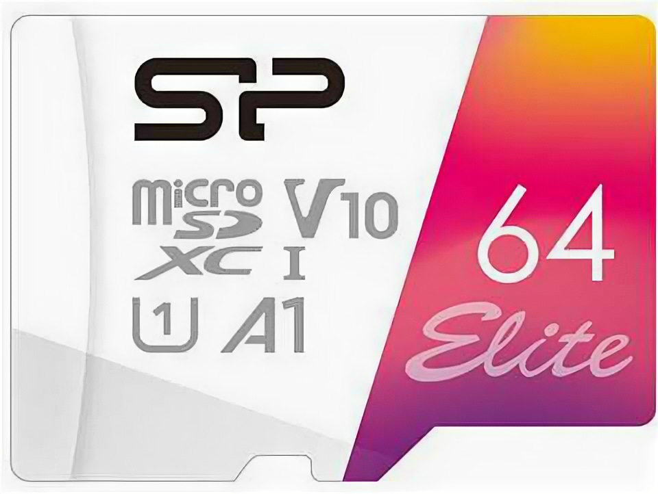 Флеш карта microSDXC 64Gb Class10 Silicon Power SP064GBSTXBV1V20SP Elite + adapter