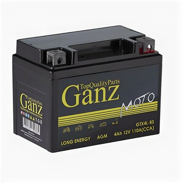 Аккумулятор мото Ganz GTX4L-BS (YTX4L-BS) AGM