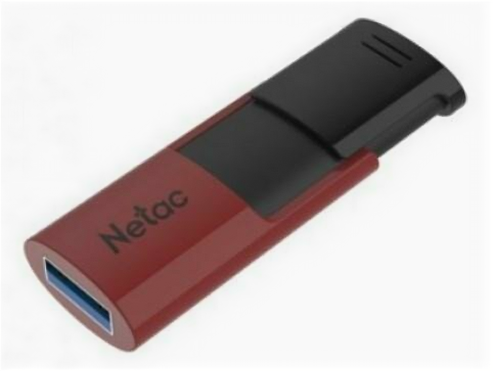 Флеш Диск Netac U182 Red 64Gb , USB3.0, сдвижной корпус, пластиковая чёрно-красная