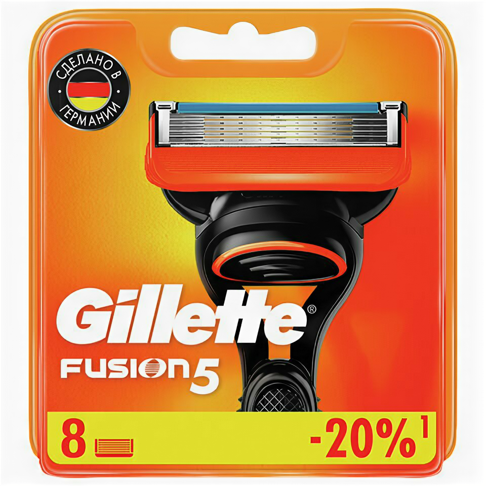 Сменные кассеты для бритья 8 шт. GILLETTE (Жиллет) «Fusion»для мужчин