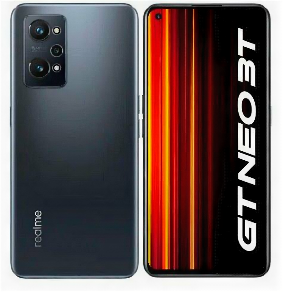 Смартфон Realme GT NEO 3T 128Gb 8Gb черный моноблок 3G 4G 2Sim 6.62 1080x2400 Android 12 64Mpix 802.11 a/b/g/n/ac/6 NFC GPS GSM900/1800 GSM1900 A-GPS