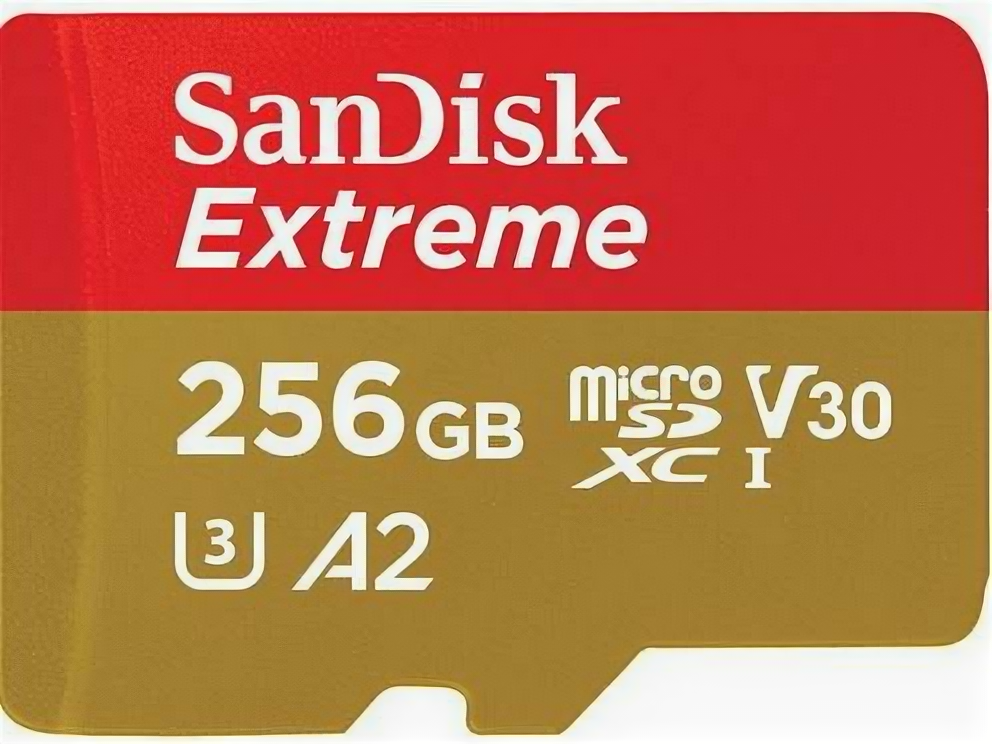 Флеш карта microSD 256GB SanDisk microSDXC Class 10 UHS-I A2 C10 V30 U3 Extreme 190MB/s