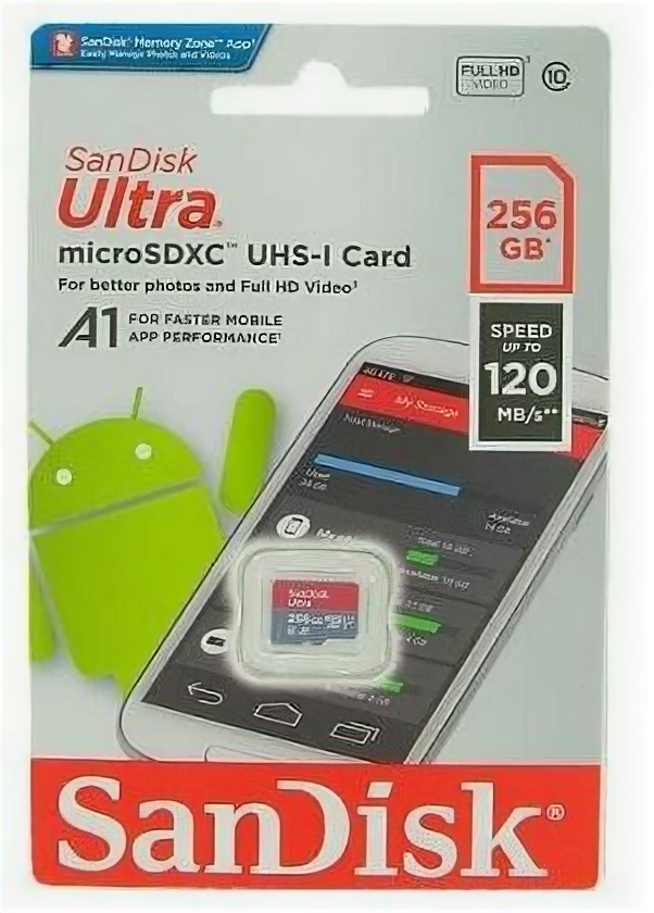 Карта памяти SanDisk microSDXC 256GB Class 10 SDSQUA4-256G-GN6MN