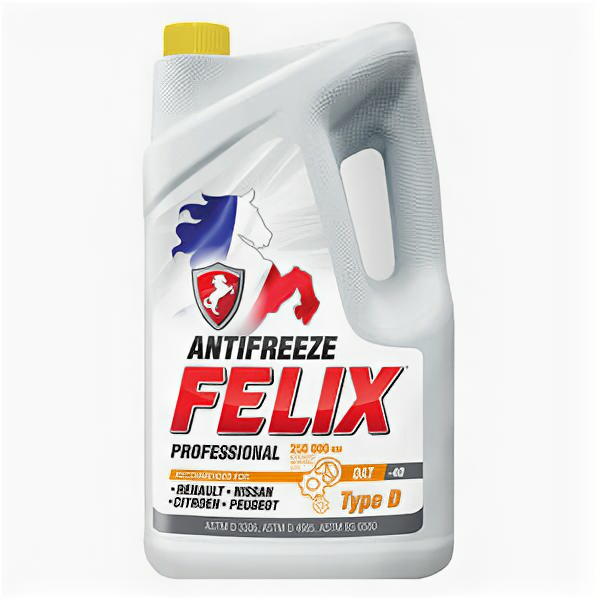 Антифриз Felix Type D G11 готовый -40C желтый 5кг 430206333