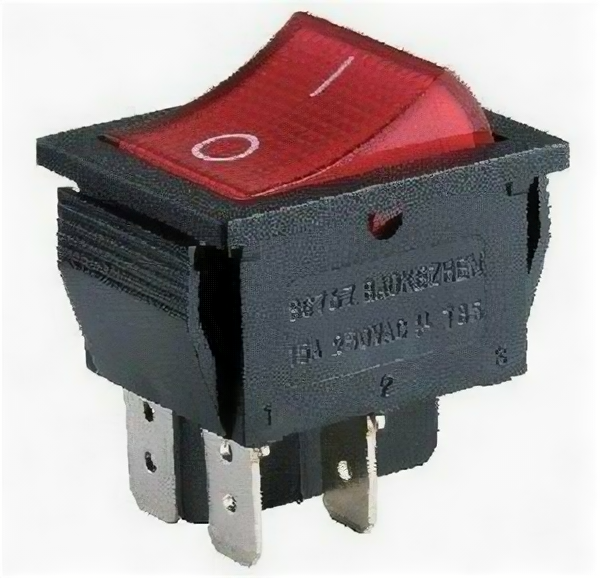 Выключатель SC 767 4c Подсв.12V красный off-on