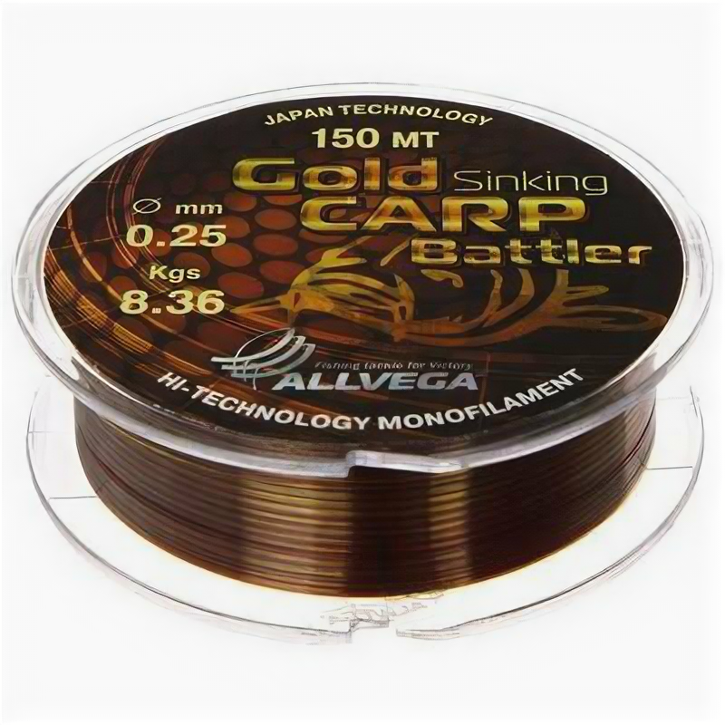 Леска Allvega Gold Karp Battler 0,25, 150 м ALLVEGA 6932059 .