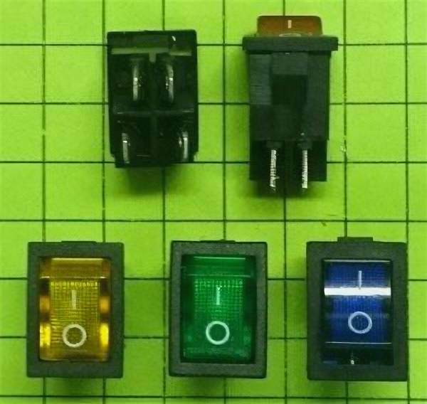 Выключатель SC 778 4c Подсв.220V зеленый off-on