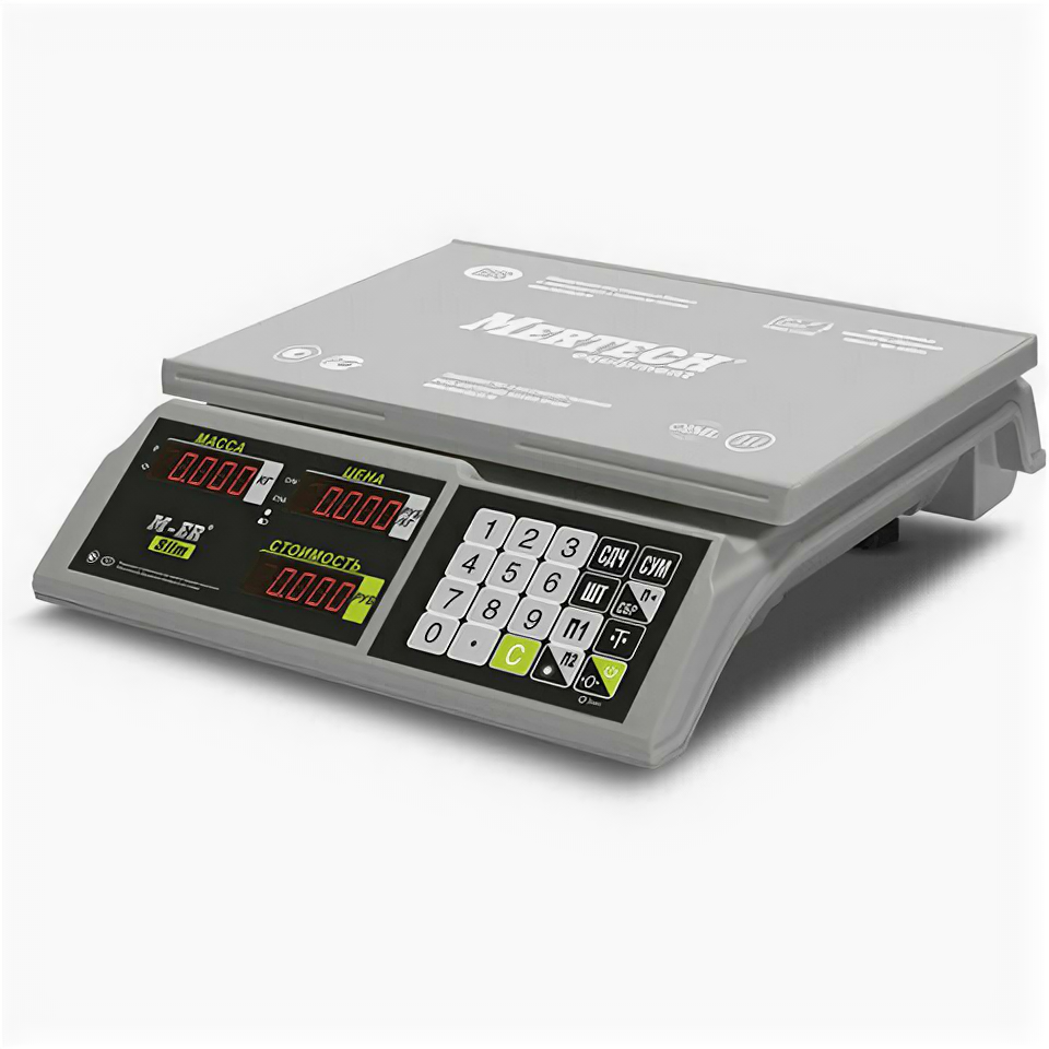 Весы торговые MERCURY M-ER 326-32.5 LED (0.1-32 кг) дискретность 5 г платформа 325×230 мм без стойки