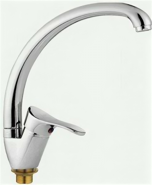 LEDEME Смеситель д/кухни (Lt) трубчатый поворотный излив, керам.картр.35мм, гайка, хром, L5914