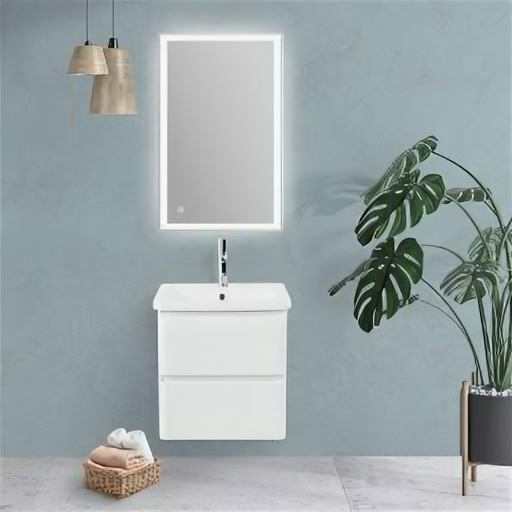 BelBagno ALBANO-CER База под раковину подвесная с двумя выкатными ящиками, Bianco Lucido, 500x450x500, ALBANO-CER-500-2C-SO-BL