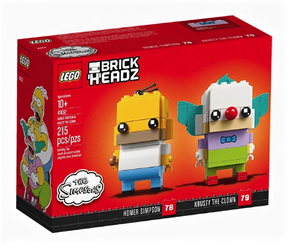 Конструктор LEGO BrickHeadz 41632 Гомер Симпсон и клоун Красти