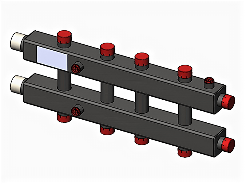Гидравлический коллектор Zota горизонтальный, 5 контуров, до 70кВт