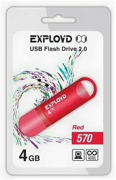 Флешка EXPLOYD 570 4GB Red