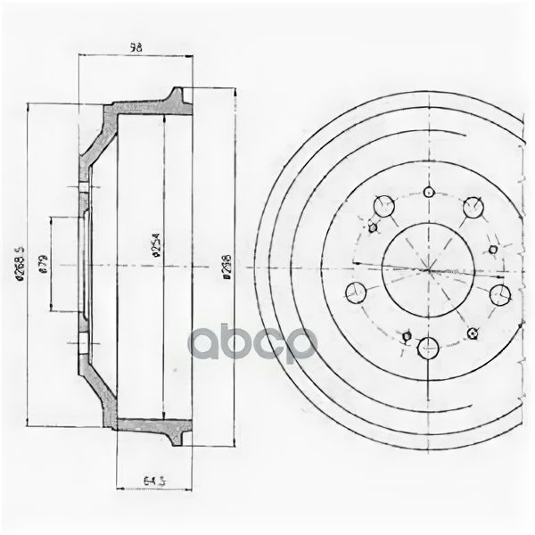 Барабан Тормозной [254X64,5] 5 Отв. Delphi арт. BF327