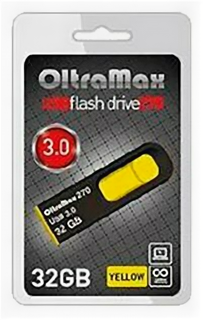 Флешка OltraMax 270 32GB Balck/Yellow