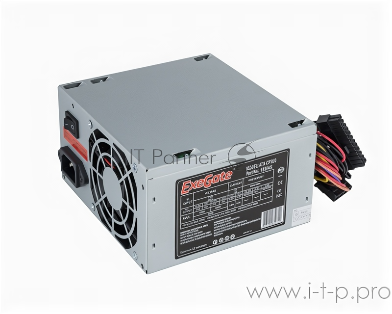 Блок питания 350W ExeGate Cp350, Atx, PC, 8cm fan, 24p/4p, 3*SATA, 2*IDE, FDD + кабель 220V в компле .