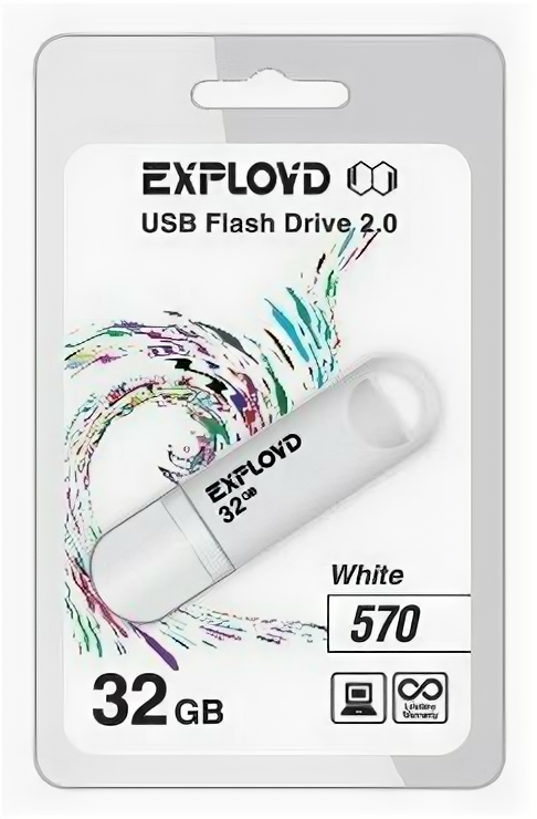 Флешка EXPLOYD 570 32GB White