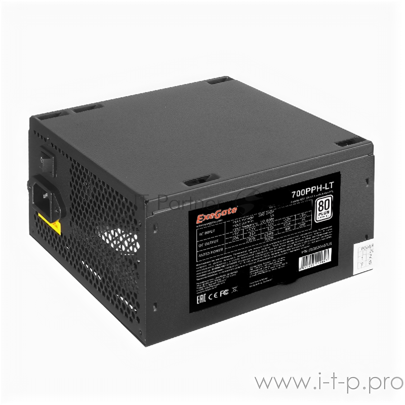 Блок питания 700W ExeGate 700PPH-LT-OEM, 80+, Atx, black, Apfc, 12cm, 24p, (4+4)p, 5*SATA, 3*IDE Ex2 .