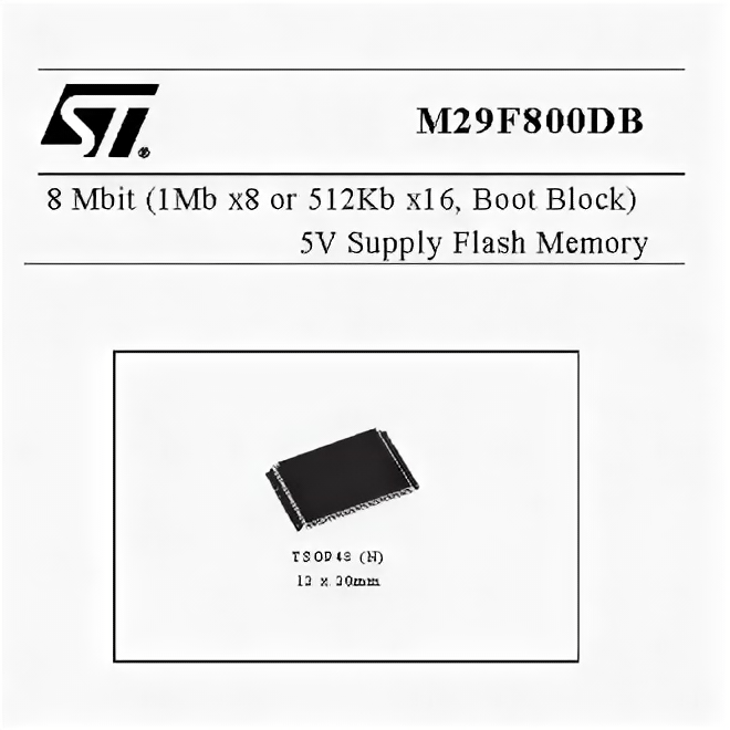 Электронные компоненты: M29F800DB ( M29F800DB-70N6 )