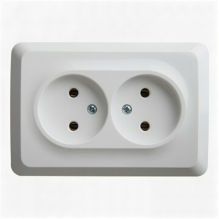 Розетка двухместная ETUDE, открытый монтаж, белый | код. PA16-105B | Schneider Electric (4шт.в упак.)