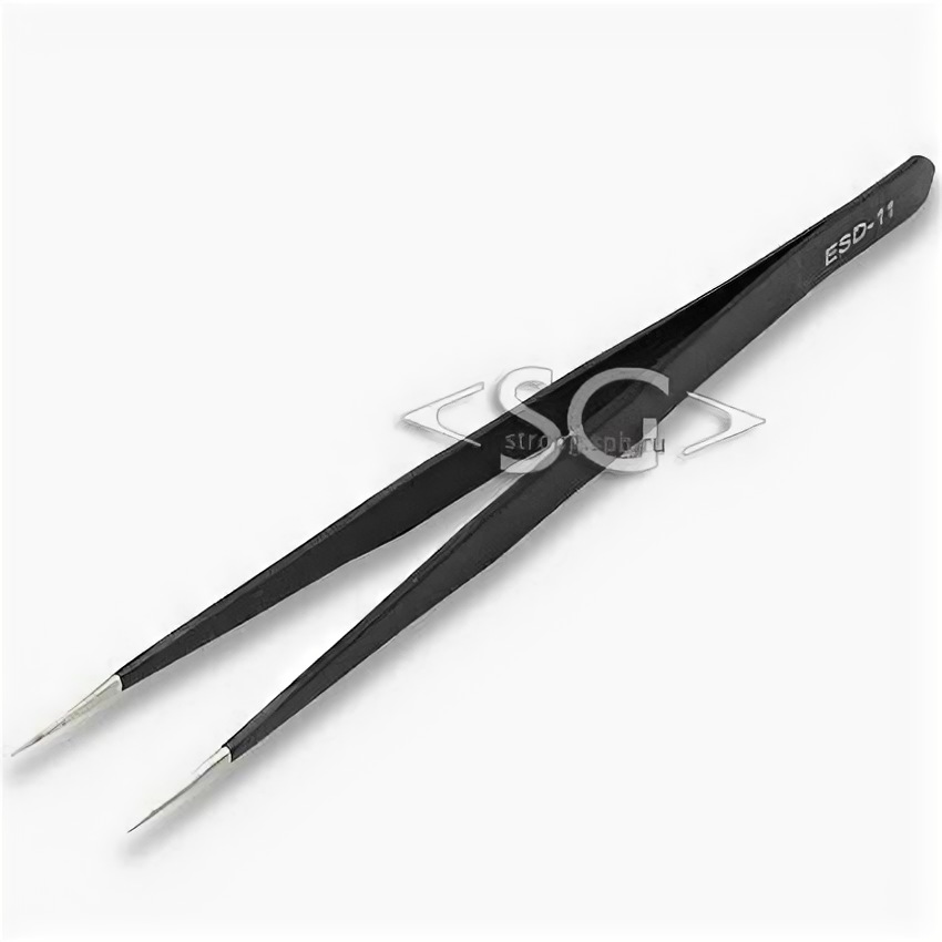 Пинцет прямой TWEEZERS ESD-11 антистатический