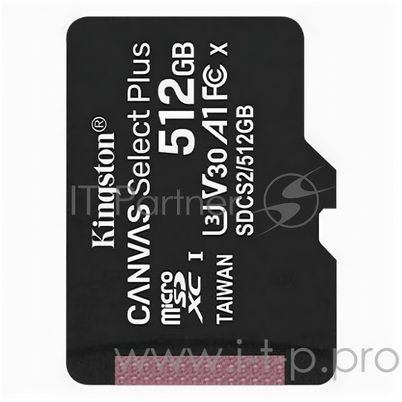 Флеш карта microSDHC 512GB microSDXC Class10 Kingston (sdcs2/512gbsp( Uhs-i Canvas Select up to 100M .