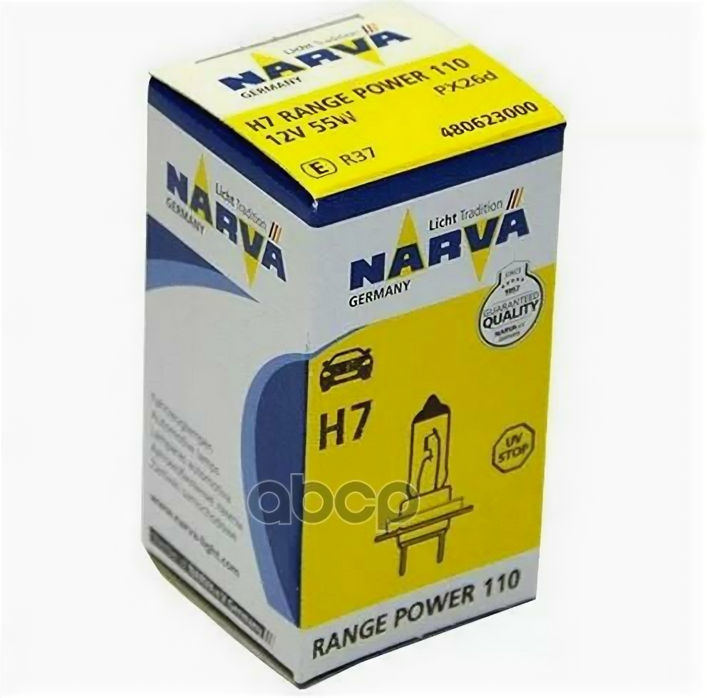 Автолампа Narva 48062 H7 12V 55W Px26d Range Power110 (К1/10) Narva арт. 48062