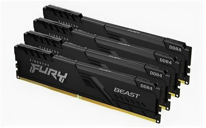 Оперативная память Kingston Fury Beast RGB DDR4 128GB (Kit of 4) 3200MHz (KF432C16BBAK4/128)