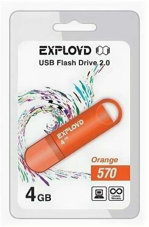 Флешка EXPLOYD 570 4GB Orange