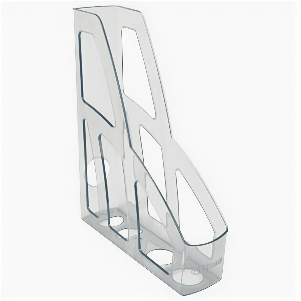 фото Лоток вертикальный для бумаг "Лидер" (250х75х300 мм), прозрачный, ЛТВ-30454