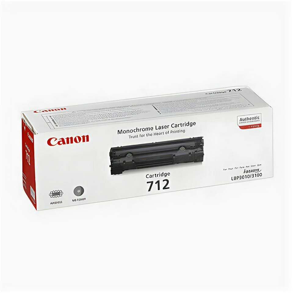 Картридж лазерный CANON (712) LBP-3010/3100 и другие, оригинальный, ресурс 1500 стр., 1870B002