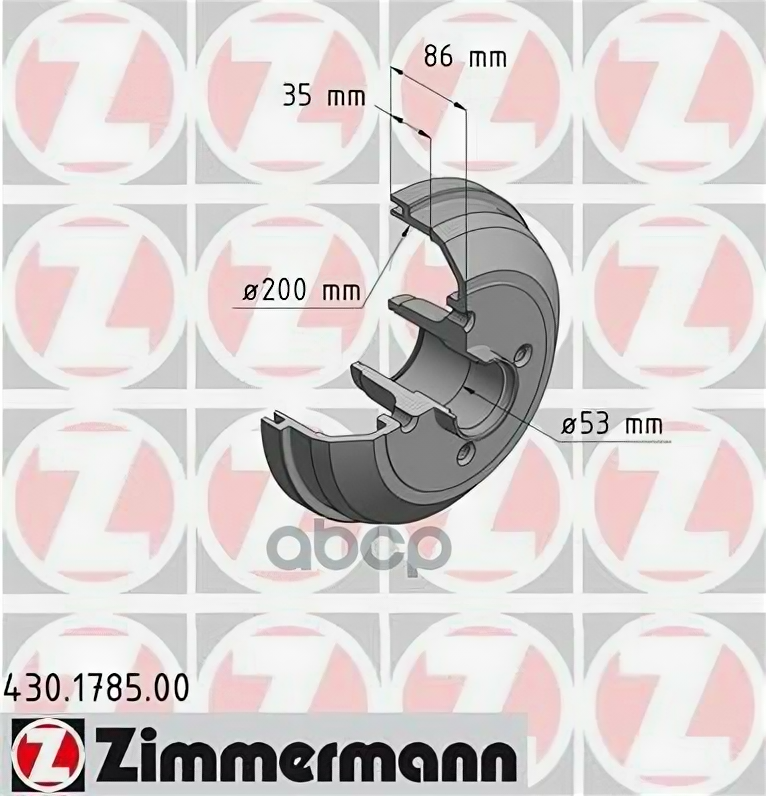 Барабан Тормозной Zimmermann арт. 430.1785.00