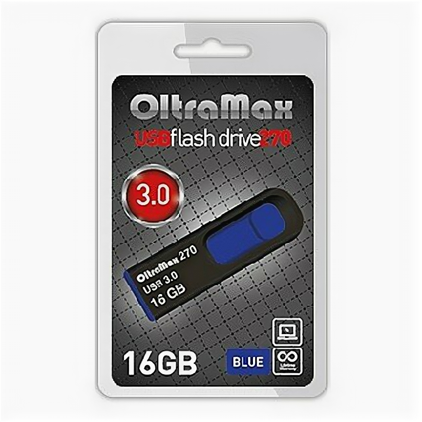 Флешка OltraMax 270 16GB Black/Blue