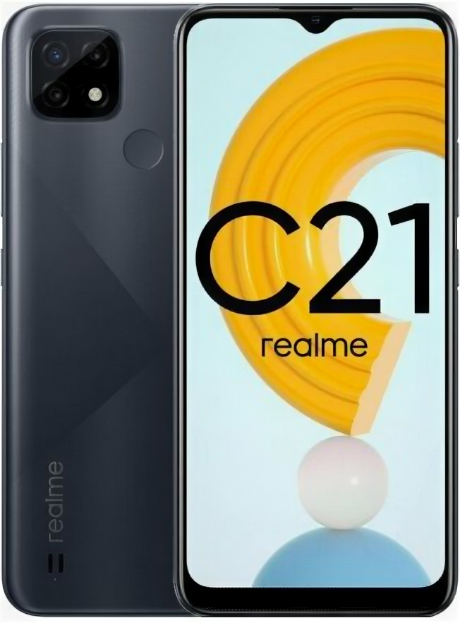 Мобильный телефон Realme C21 4/64 ГБ Global, черный