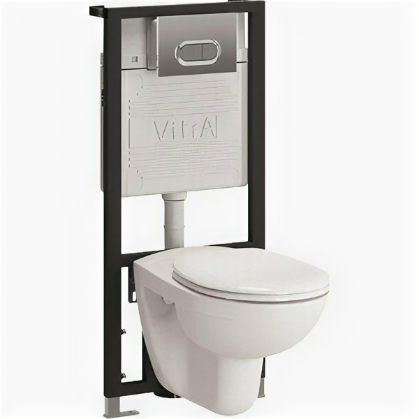 Комплект унитаза Vitra Normus унитаз с сиденьем + инсталляция + кнопка хром (9773B003-7202)