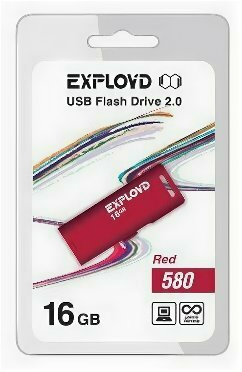 Флешка EXPLOYD 580 16GB Red