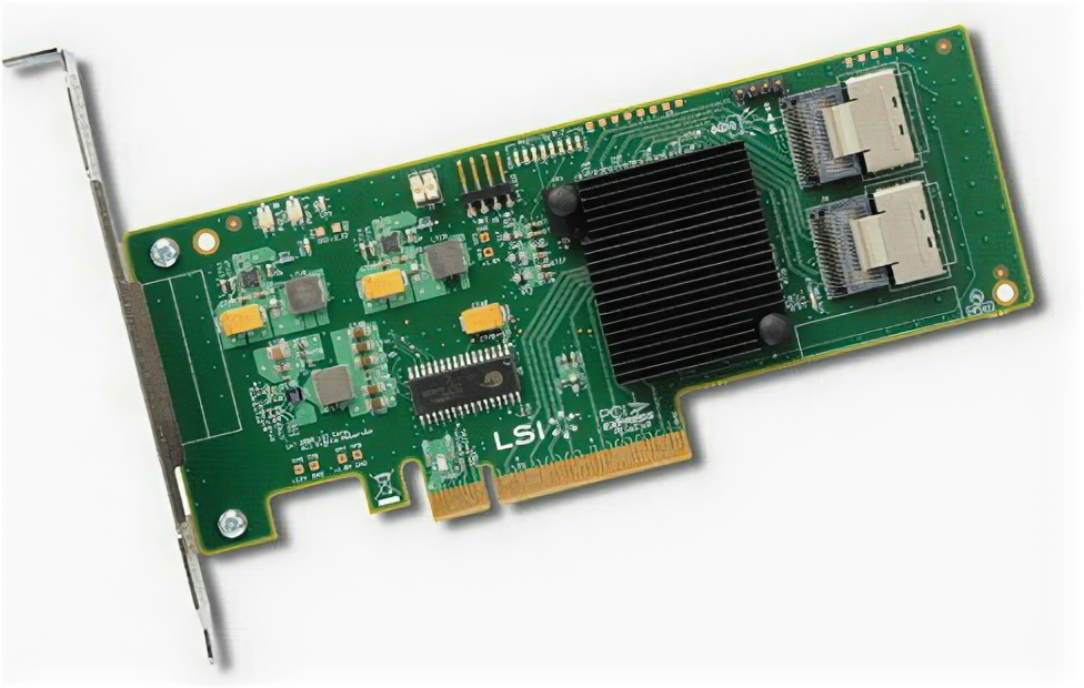 Контроллер SAS LSI 9211-8i SGL LSI00194 / H5-25249-01 (PCI-E 2.0 x8, LP, SAS6G, RAID 0,1,10, 8port (2*intSFF8087)