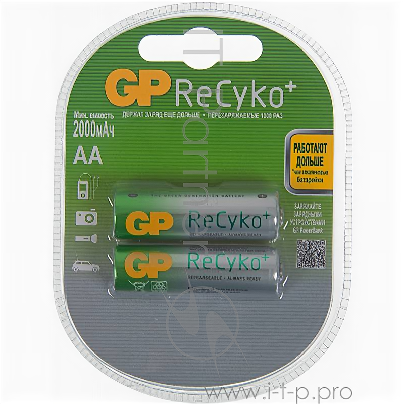 Аккумулятор GP Recyko 210AAHCB AA NiMH 2000mAh (2шт) GP 210HCB-UC2 .