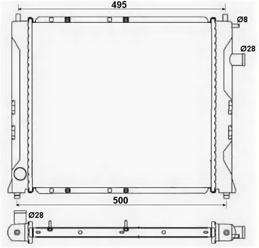 Радиатор (Al) 58107A NRF 58107A