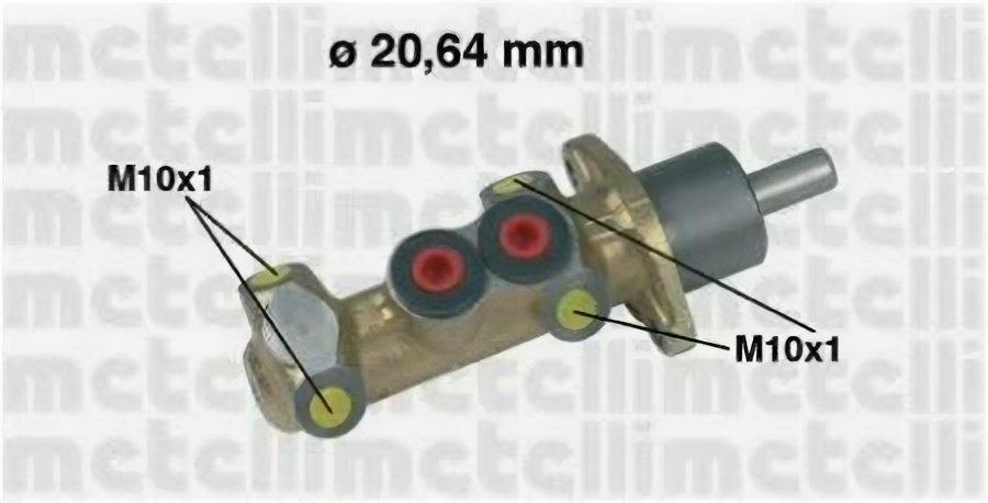 Главный тормозной цилиндр [20, 64mm] для FIAT Punto / Tempra / Tipo, LANCIA Dedra / Y 87-03 METELLI 05-0044