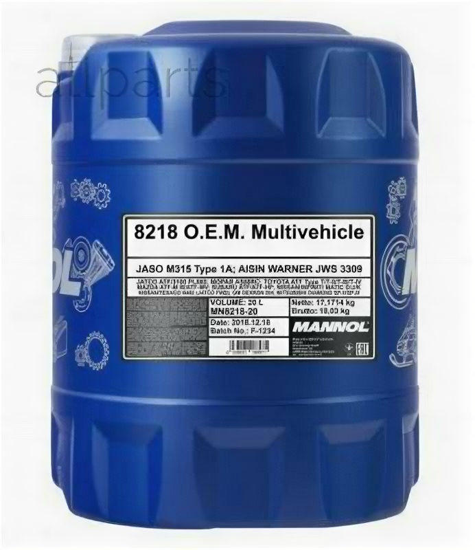 MANNOL MN8218-20 8218-20 MANNOL MULTIVEHICLE JWS 3309 20 л. Жидкость АКПП